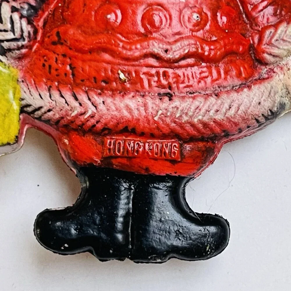 Vintage‎ Santa Blow Mold Ornament Christmas Made Hong Kong Hanging